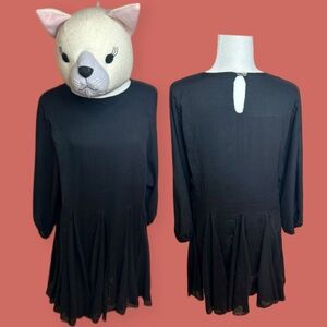 🖤 NEW COLLECTION ITALY OVERSIZED LAYERED SHIFT DRESS BLACK LARGE